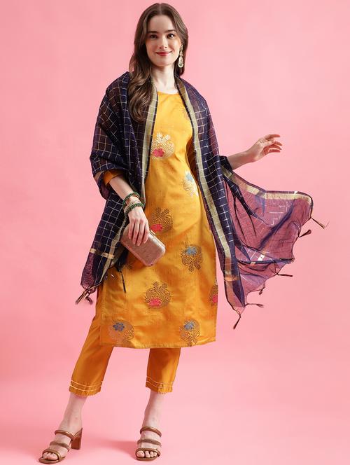 yellow colored kurta pant set - 20329921 - Very Small Image - 1