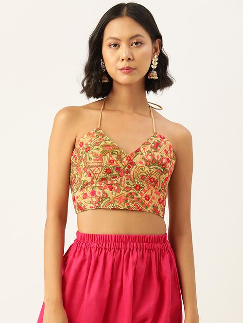 women gold embroidered stitched blouse - 20330283 - Very Small Image - 1