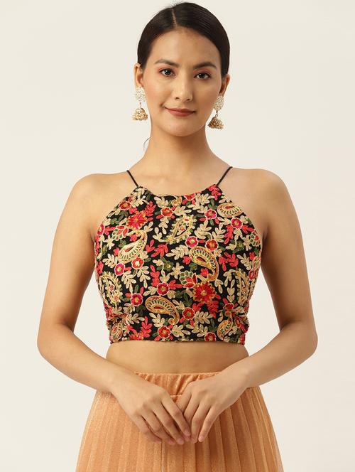 women black embroidered stitched blouse - 20330423 - Very Small Image - 1