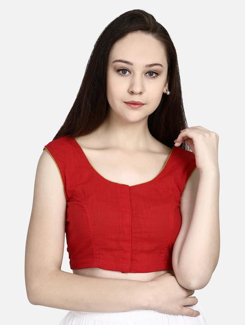 front hook closure blouse with back embroidery - 20330691 - Very Small Image - 1