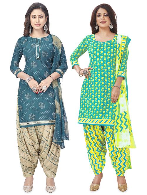 pack of 2 combos unstitched suit set - 20331652 - Very Small Image - 1