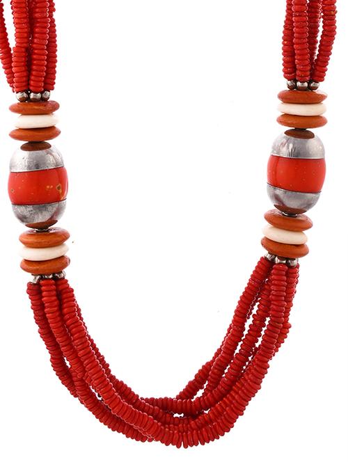 red metal statement necklace - 20331722 - Very Small Image - 1