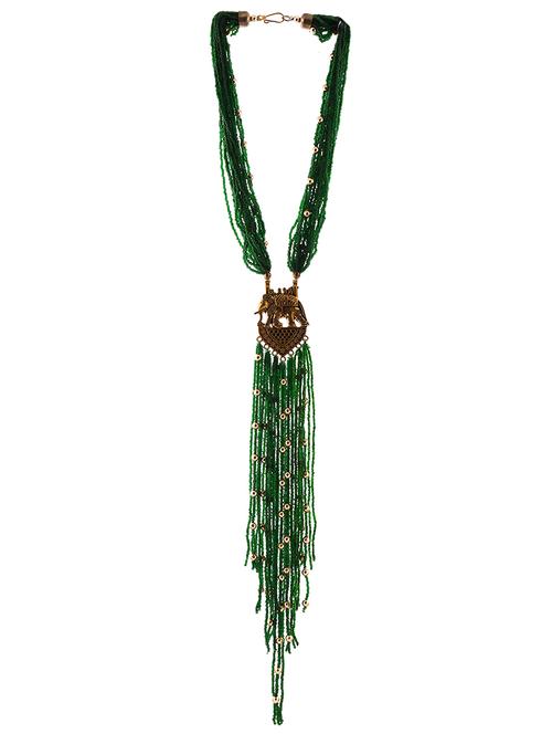 green metal long necklace - 20331800 - Very Small Image - 1