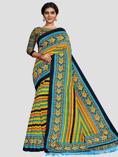 multi colored printed saree - 20332368 - Very Small Image - 1