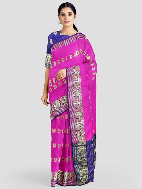 pink colored kanjivaram saree with blouse - 20332745 - Very Small Image - 1