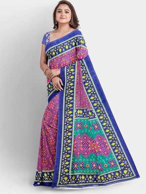 pink colored printed saree - 20333000 - Very Small Image - 1