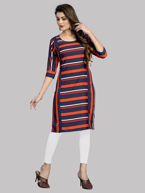multi colored straight kurta - 20334436 - Very Small Image - 1