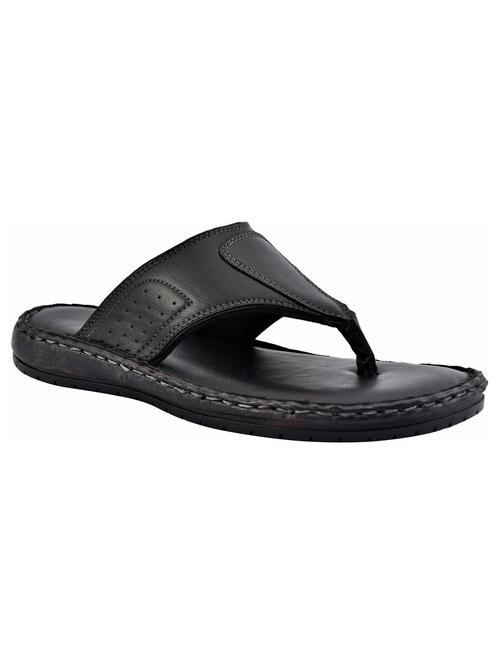 black leather toe separator slippers - 20334623 - Very Small Image - 1