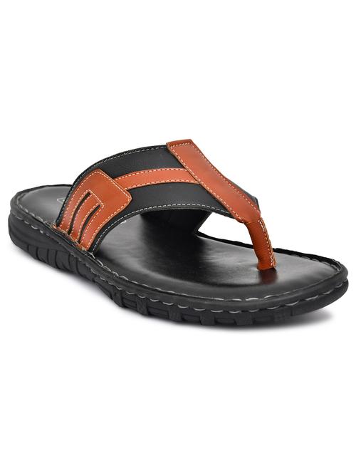black leather toe separator slippers - 20334638 - Very Small Image - 1
