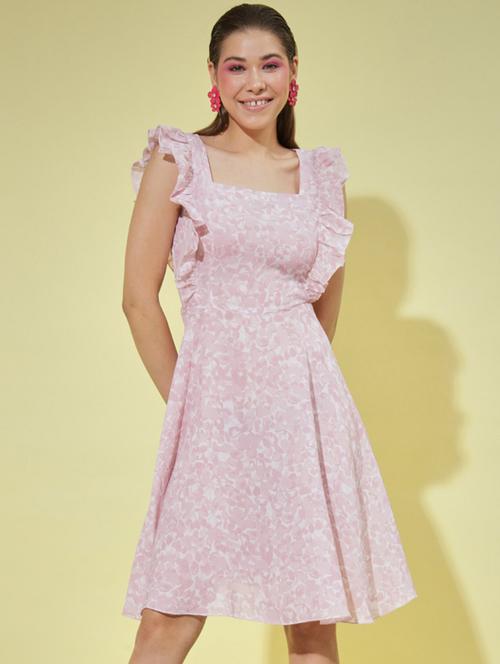 pink printed a-line dress - 20334840 - Very Small Image - 1