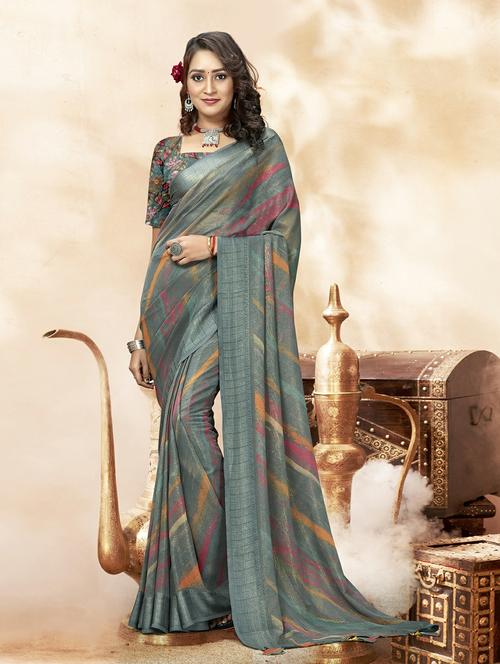 women's self design grey colored saree - 20334947 - Very Small Image - 1