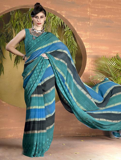 multi colored printed saree with blouse - 20334979 - Very Small Image - 1
