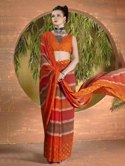 multi colored printed saree with blouse - 20334983 - Very Small Image - 1