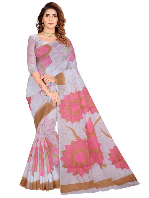 grey colored printed saree - 20336448 - Very Small Image - 1