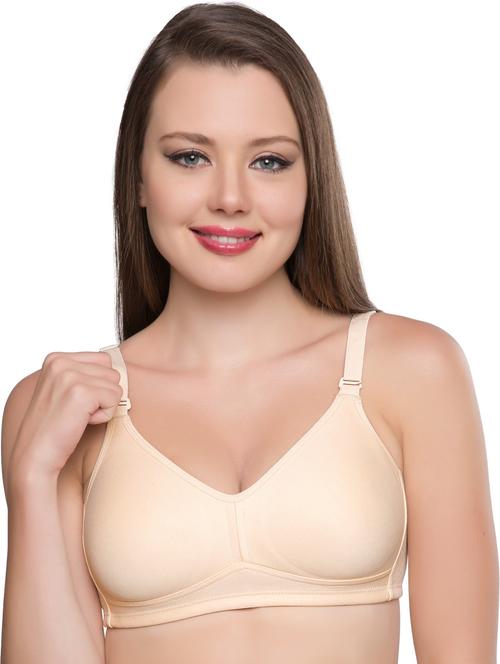 beige cotton blend tshirt bra - 20338187 - Very Small Image - 1