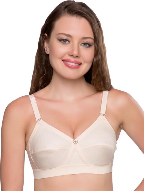 beige cotton regular bra - 20340358 - Very Small Image - 1