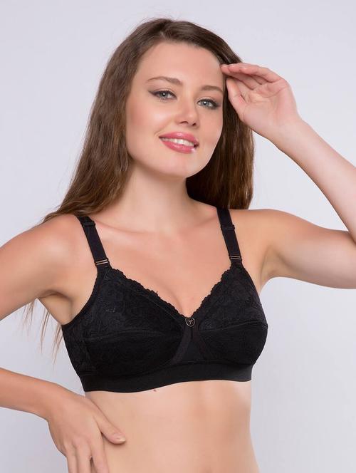 black cotton blend regular bra - 20340605 - Very Small Image - 1