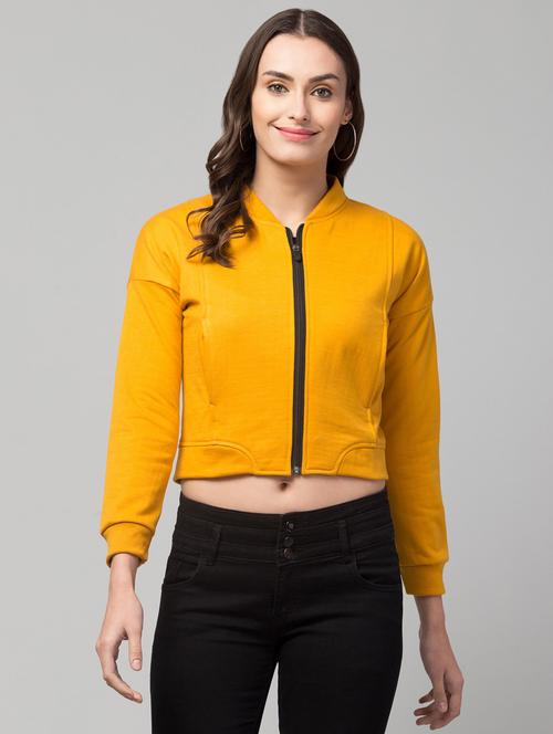 women solid crop summer jacket - 20340953 - Very Small Image - 1