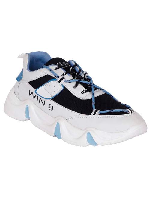 men white color block lace-up walking sports shoe - 20342224 - Very Small Image - 1