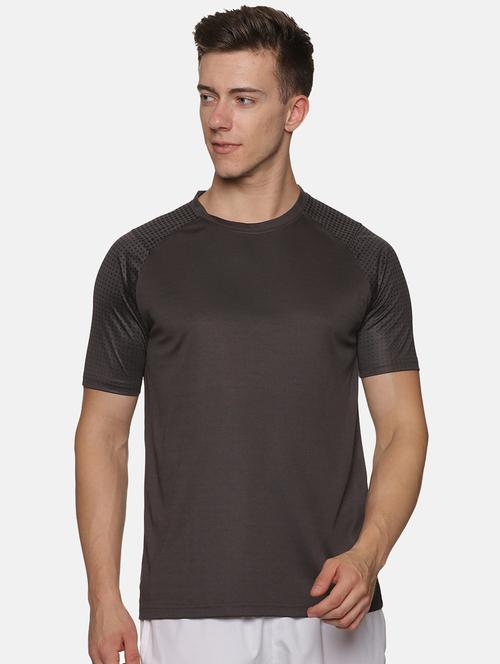 men's dark olive polyester slim fit t-shirt - 20342242 - Very Small Image - 1