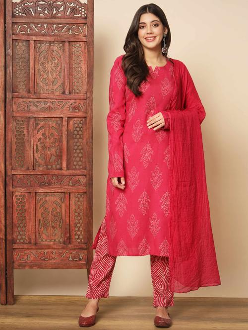 pink long sleeve kurta pant set - 20342306 - Very Small Image - 1
