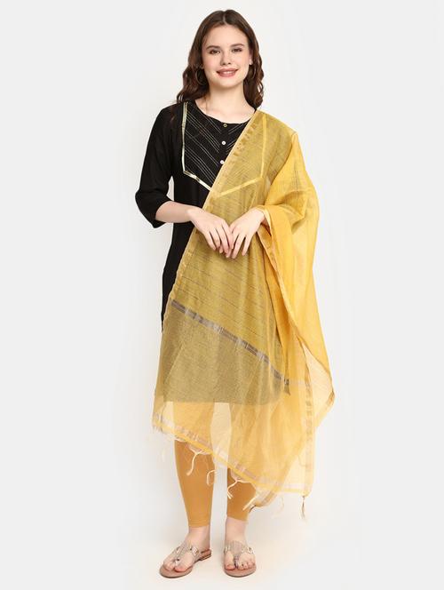 yellow polyester dupatta - 20342444 - Very Small Image - 1