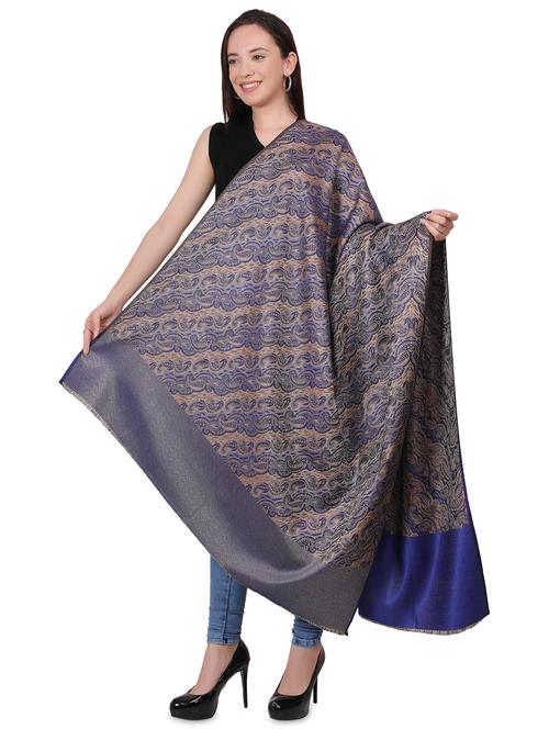 women self design multi colored wool pashmina shawl - 20343519 - Very Small Image - 1