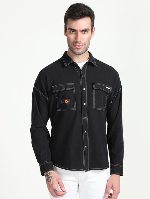 mens placement print casual shirt - 20344382 - Very Small Image - 1