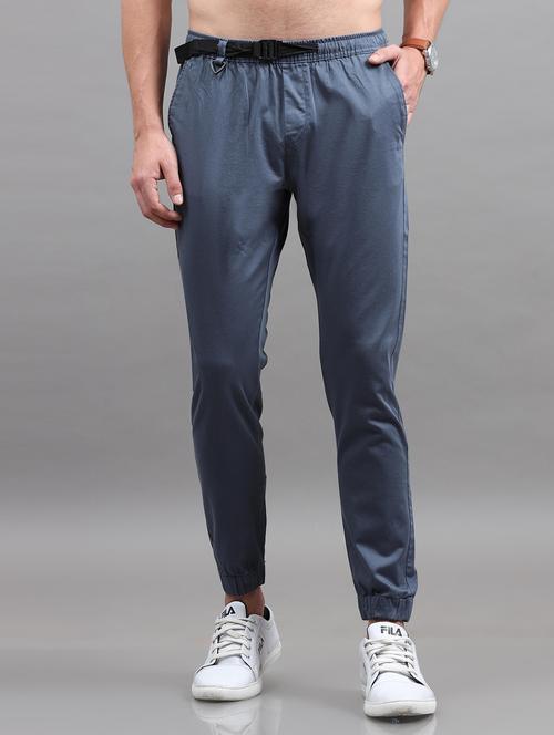 men blue cotton casual jogger - 20344394 - Very Small Image - 1