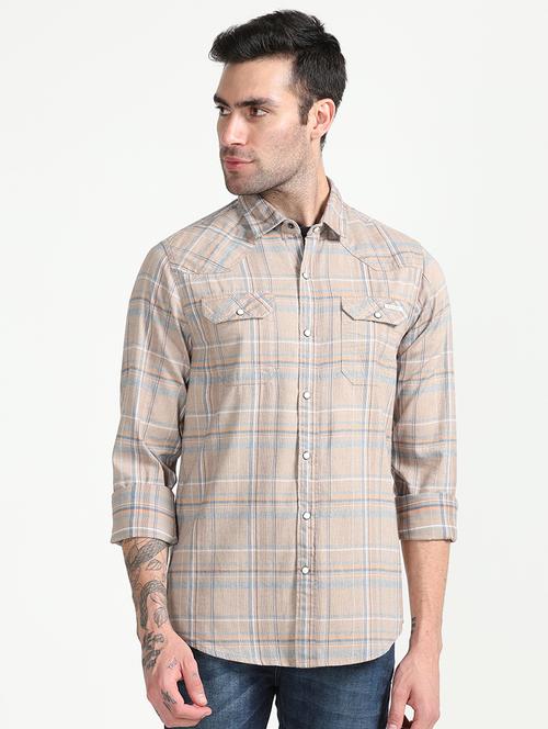 mens checks casual shirt - 20344402 - Very Small Image - 1