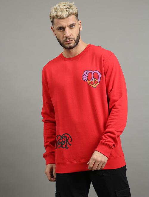 mens placement print sweatshirt - 20344444 - Very Small Image - 1