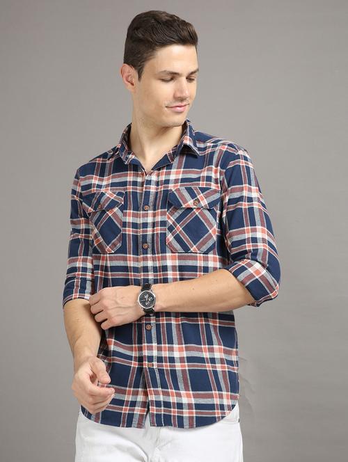 mens checks casual shirt - 20344493 - Very Small Image - 1