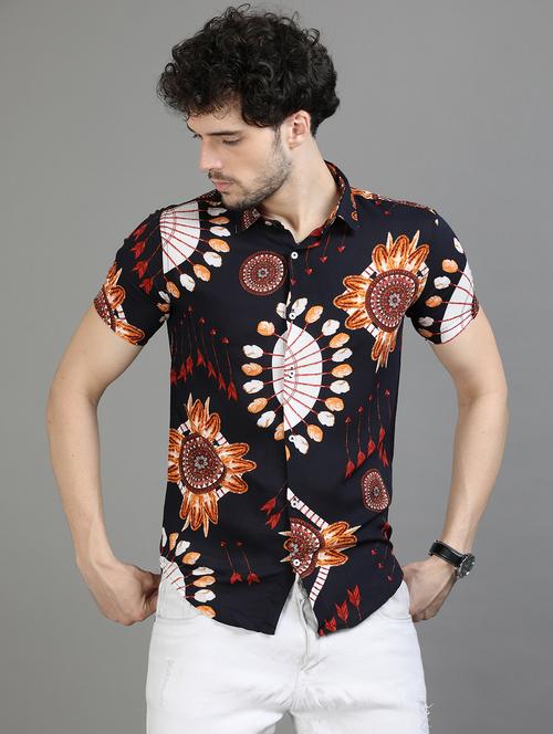 mens florals casual shirt - 20344508 - Very Small Image - 1