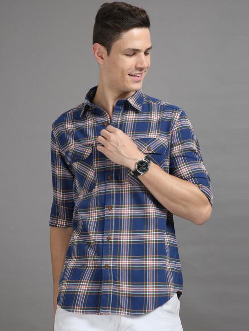 mens checks casual shirt - 20344510 - Very Small Image - 1