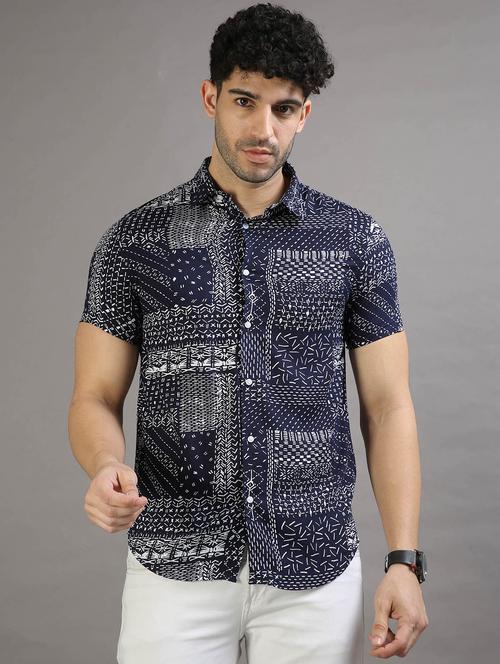 mens printed casual shirt - 20344512 - Very Small Image - 1