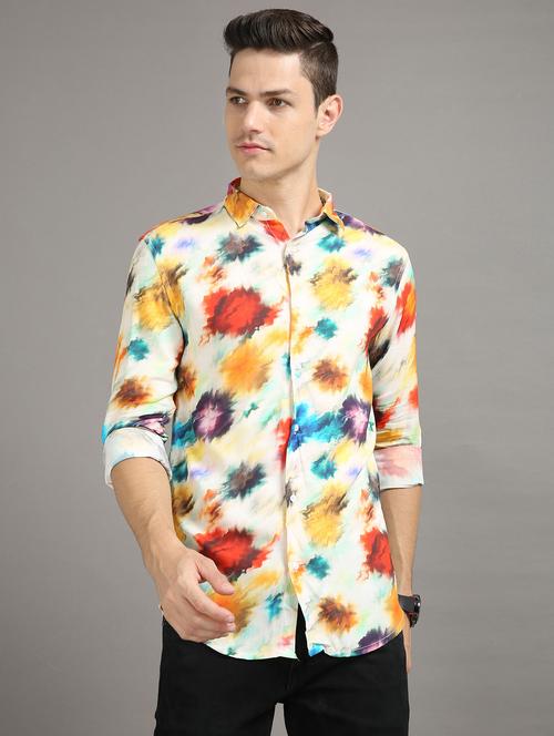 mens tie & dye casual shirt - 20344521 - Very Small Image - 1