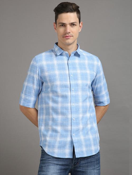 mens checks casual shirt - 20344539 - Very Small Image - 1