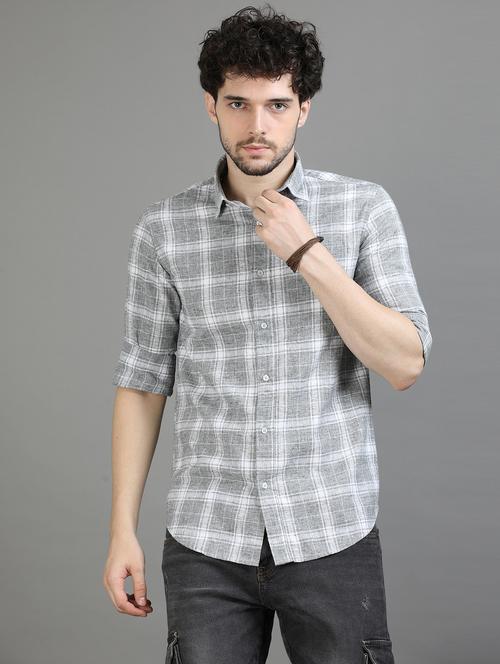 mens checks casual shirt - 20344542 - Very Small Image - 1