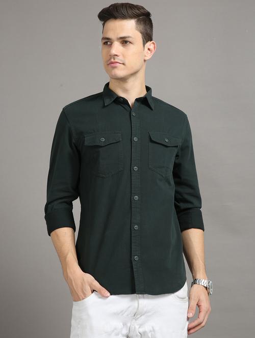 mens solid casual shirt - 20344555 - Very Small Image - 1