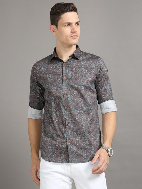 mens paisley casual shirt - 20344607 - Very Small Image - 1