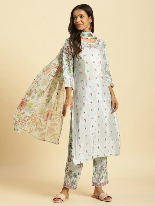 floral printed suit set - 20344926 - Very Small Image - 1