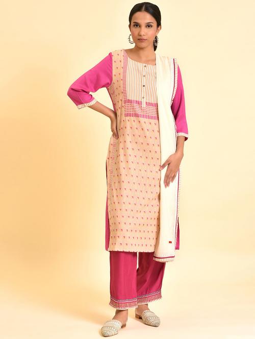 women geometric printed kurta pant set with dupatta - 20344967 - Very Small Image - 1
