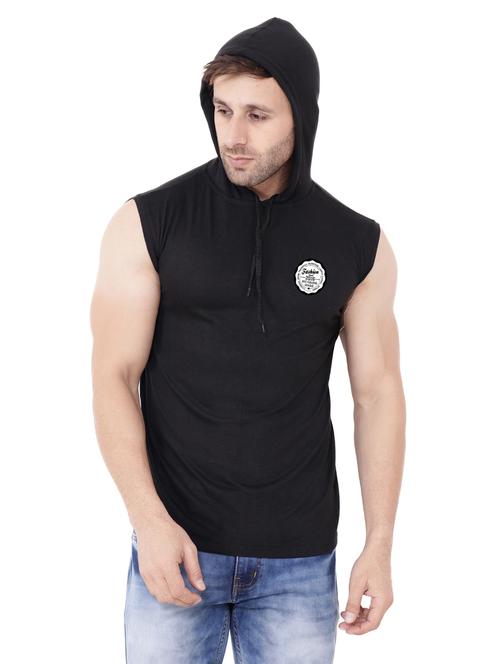 men logo print sleeveless hooded t-shirt - 20345055 - Very Small Image - 1