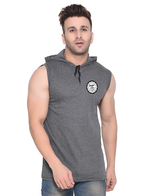 men logo print sleeveless hooded t-shirt - 20345062 - Very Small Image - 1