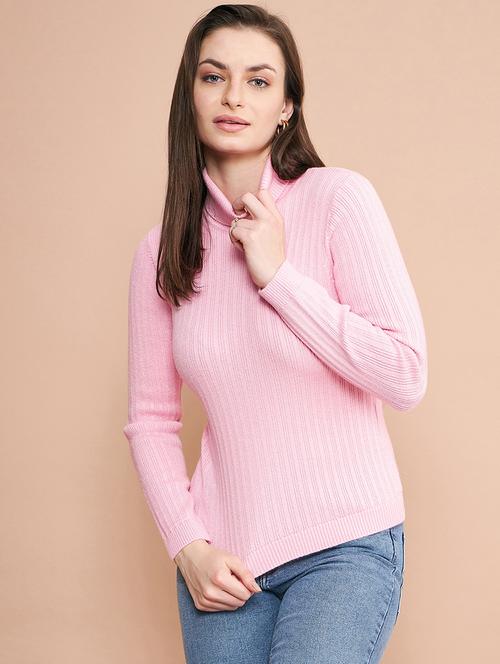 women self design turtle neck pullover - 20345210 - Very Small Image - 1
