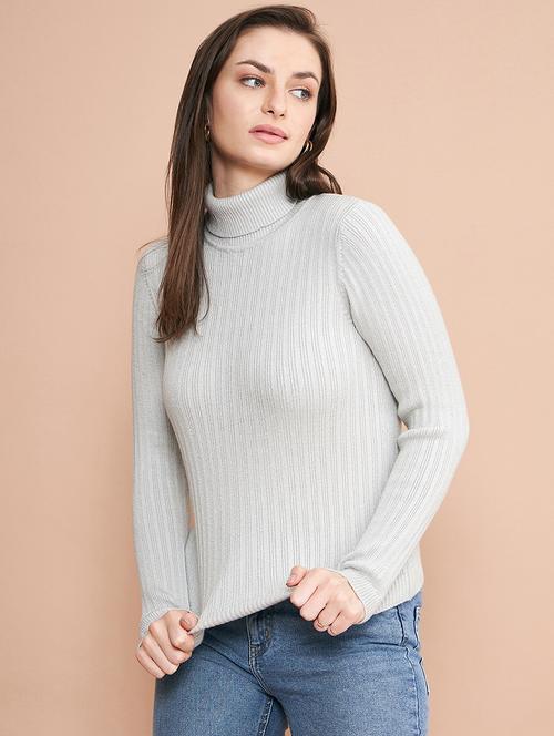 women self design turtle neck pullover - 20345212 - Very Small Image - 1