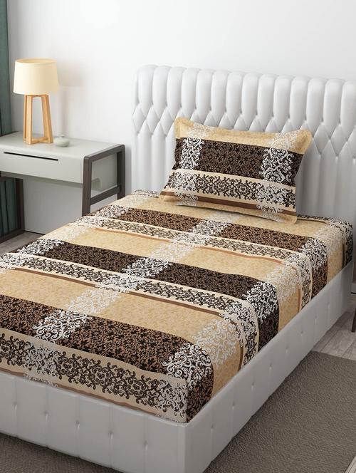 printed bedsheet with1 pillow cover - 20345363 - Very Small Image - 1