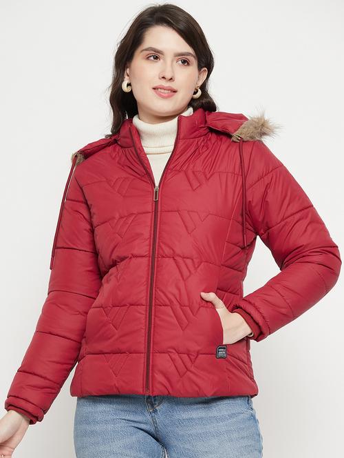 red polyester quilted & padded jacket - 20345487 - Very Small Image - 1