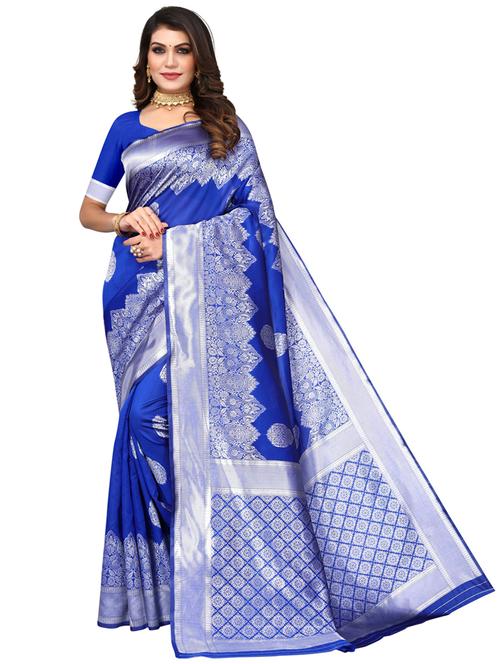 zari work kanjivaram saree with blouse - 20346314 - Very Small Image - 1