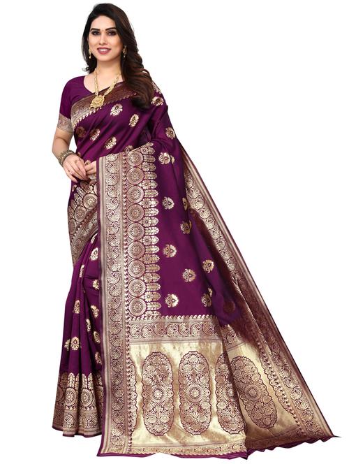 women zari work kanjivaram saree with blouse - 20346346 - Very Small Image - 1